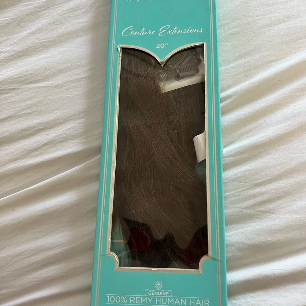 Halocouture Hair Extensions 100% Remy human hair 16 inch light brown.